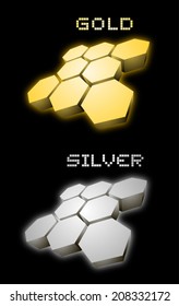 Gold and silver symbols