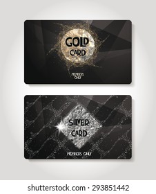 Gold and silver textured cards