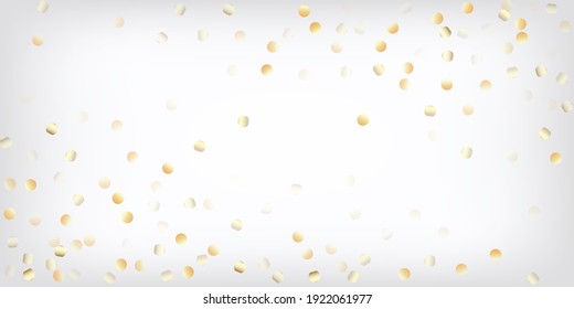 Gold, Silver VIP Falling Bokeh Confetti. Sparkling Winter Bokeh. Rich Gold, Silver Lights, Sparkles, Gradient Tinsel Confetti. Expensive Luxury New Year Christmas Garland Vector Background.