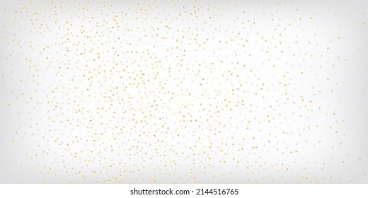 Gold, Silver VIP Falling Bokeh Confetti. Sparkling Winter Sequins. Rich Gold, Silver Lights, Sparkles, Gradient Tinsel Confetti. Premium Elegant New Year Christmas Celebration Vector Background.