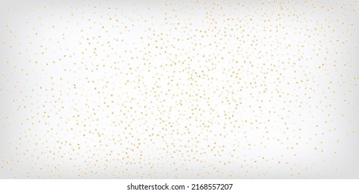 Gold, Silver VIP Falling Bokeh Confetti. Elegant Glamour New Year Christmas Celebration Vector Background. Rich Gold, Silver Lights, Sparkles, Gradient Tinsel Confetti. Sparkling Winter Bokeh.