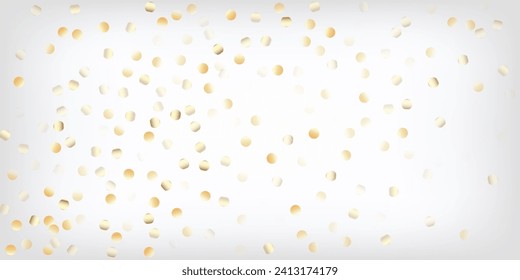 Gold, Silver VIP Falling Bokeh Confetti. Sparkling Winter Bokeh. Rich Gold, Silver Lights, Sparkles, Gradient Tinsel Confetti. Glamour Elegant New Year Christmas Garland Vector Background.