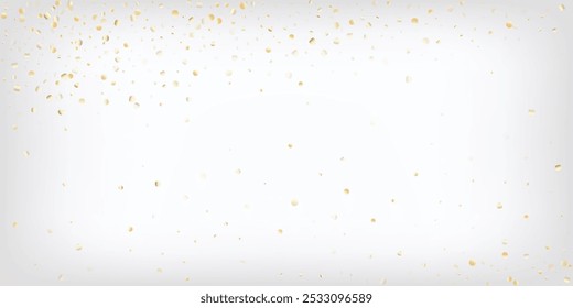 Ouro, Prata VIP Falling Bokeh Confetti. Moldura de inverno brilhante. Ouro Rico, Luzes De Prata, Brilhos, Confetti De Tinsel Gradiente. Elegante Luxo Ano Novo Natal Garland Vetor Fundo.