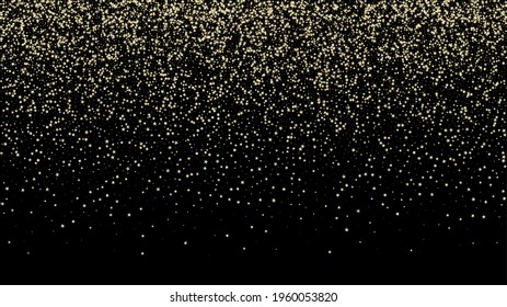 Gold, Silver VIP Falling Stars Confetti. Rich Gold, Silver Glitter, Sparkles, Gradient Stars Confetti. Sparkling Winter Pattern. Sparkling Glamour New Year Christmas Decoration Vector Background.