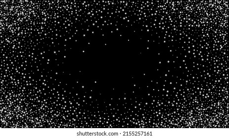 Gold, Silver VIP Falling Stars Confetti. funkelnde Winterfolie. Fantastischer Premium-Weihnachtsdekor mit Vektorhintergrund. Reiche Gold, Silberschlitter, Flitter, Farbschatten, Farbstiche Konfetti.