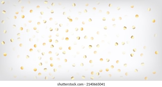 Gold, Silver VIP Flying Bokeh Confetti. Magic Premium New Year Christmas Garland Vector Background. Rich Gold, Silver Lights, Sparkles, Gradient Tinsel Confetti. Sparkling Winter Border.
