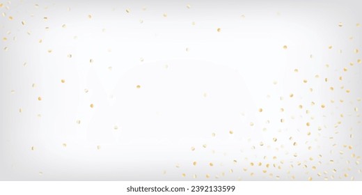 Gold, Silver VIP Flying Bokeh Confetti. Sparkling Winter Foil. Rich Gold, Silver Lights, Sparkles, Gradient Tinsel Confetti. Glamour Premium New Year Christmas Decoration Vector Background.