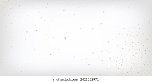 Gold, Silver VIP Flying Bokeh Confetti. Sparkling Winter Texture. Rich Gold, Silver Lights, Sparkles, Gradient Tinsel Confetti. Elegant Luxury New Year Christmas Celebration Vector Background.