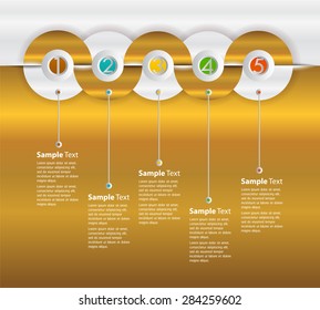 gold silver white modern time line template for website computer graphic and technology. text box. number. infographics.
