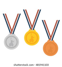 Gold ,Silver,Bronze medal set for peoples with disabled activity. 