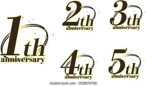 Gold simple anniversary emblem logo 