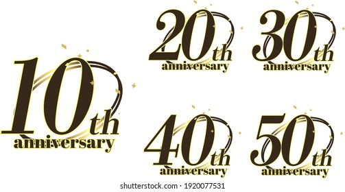 Gold simple anniversary emblem logo 