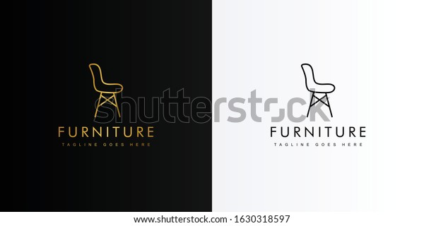 Gold Simple Chair Furniture Logo Modern Stock Vector (Royalty Free ...