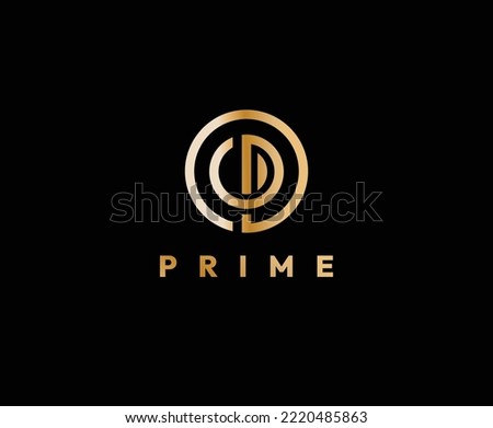 Gold Simple Clean Letter Type P Logo Design Template