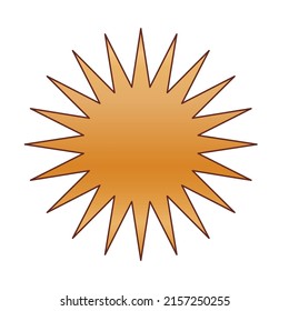Gold Simple Graphic Star. Minimalist Golden Gradient Colored Vintage Star Element Icon.