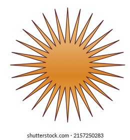 Gold Simple Graphic Star. Minimalist Golden Gradient Colored Vintage Star Element Icon.