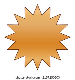 Gold Simple Graphic Star. Minimalist Golden Gradient Colored Vintage Star Element Icon.