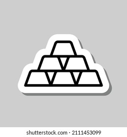 Icono de oro simple. Diseño plano. Pegar con sombra sobre fondo gris.ai