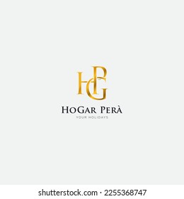 Gold Simple Letter H G P logo design minimalist monogram