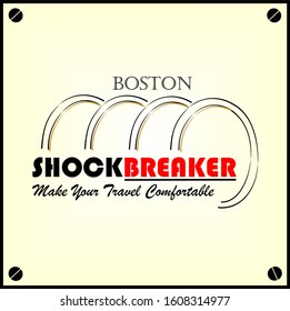gold simple shockbreaker logo for business repair shops, car repairs and others
