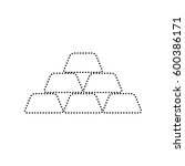 Gold simple sign. Vector. Black dotted icon on white background. Isolated.