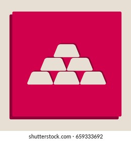 Gold simple sign. Vector. Grayscale version of Popart-style icon.