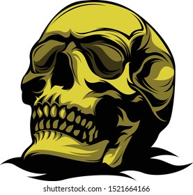 Gold Skull Halloween Object Decoration