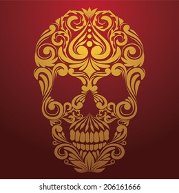 gold skull ornamental