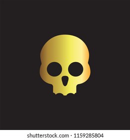 gold skull people logo icon template