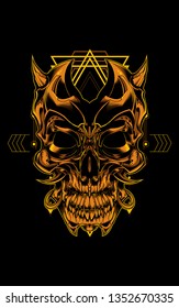 Gold Skull sacred geometry