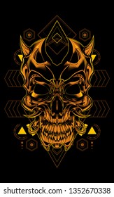 Gold Skull sacred geometry