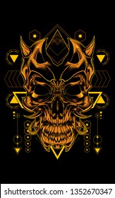 Gold Skull sacred geometry