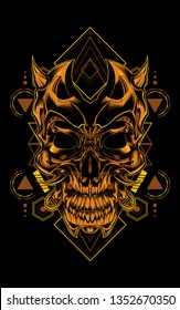 Gold Skull sacred geometry