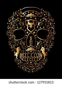 gold skull vector art