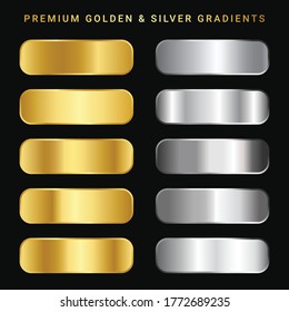 Gold And Sliver Color Gradient Background. Premium Colors. Elegant Color Gradients.