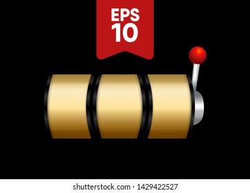 Gold Slot Machine Slots Reel Spin Gambling Vector Illustration