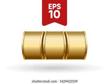 Gold Slot Machine Slots Reel Spin Gambling Vector Illustration