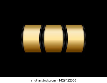 Gold Slot Machine Slots Reel Spin Gambling Vector Illustration
