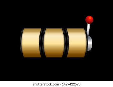 Gold Slot Machine Slots Reel Spin Gambling Vector Illustration
