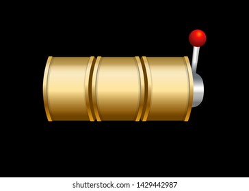 Gold Slot Machine Slots Reel Spin Gambling Vector Illustration