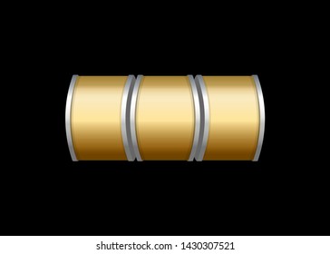 Gold Slot Machine Slots Reel Spin Gambling Vector Illustration