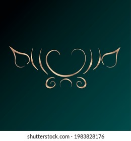 Gold small arabesque art arabic dark background vector illustration