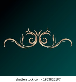 Gold small arabesque art arabic dark background vector illustration