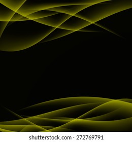 Gold smooth abstract modern wave layout glow border card design. Vector illustration