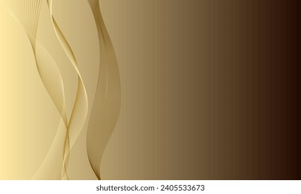 gold smooth lines wave curves on gradient abstract background