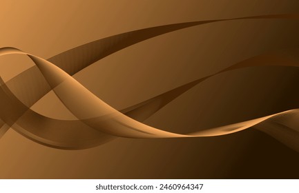 líneas lisas de oro ondean curvas sobre fondo abstracto de degradado liso