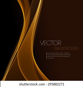 Gold Smooth wave stream line abstract header layout. Vector illustration