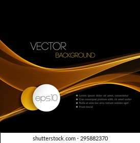 Gold Smooth wave stream line abstract header layout. Vector illustration