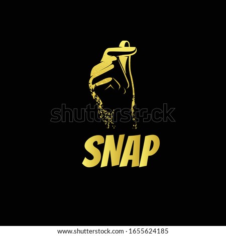 gold snap logo with hand illustration
