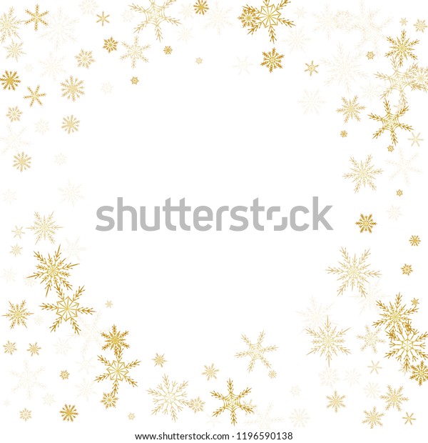 黒い背景に金色の雪 金色の雪片 クリスマスと新年のデザインのバナー カード ポスター 壁紙 に 豪華な祭りの背景 冬の霜の跡 ホリデーフレーム のベクター画像素材 ロイヤリティフリー